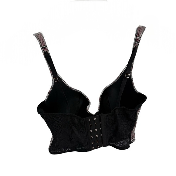 VICTORIA’S SECRET DREAM ANGELS LIGHTLY LINED LONG LINE SATIN BRA PLAID Size 34C - Picture 5 of 11